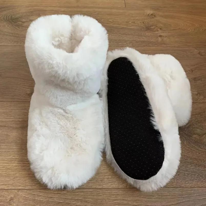 Home Fuzzy Slipper Women Winter Fur Men Male Warm Plush Indoor Flat Female Room Fluffy House Floor Wool Fleece Shoes Boots Hairy