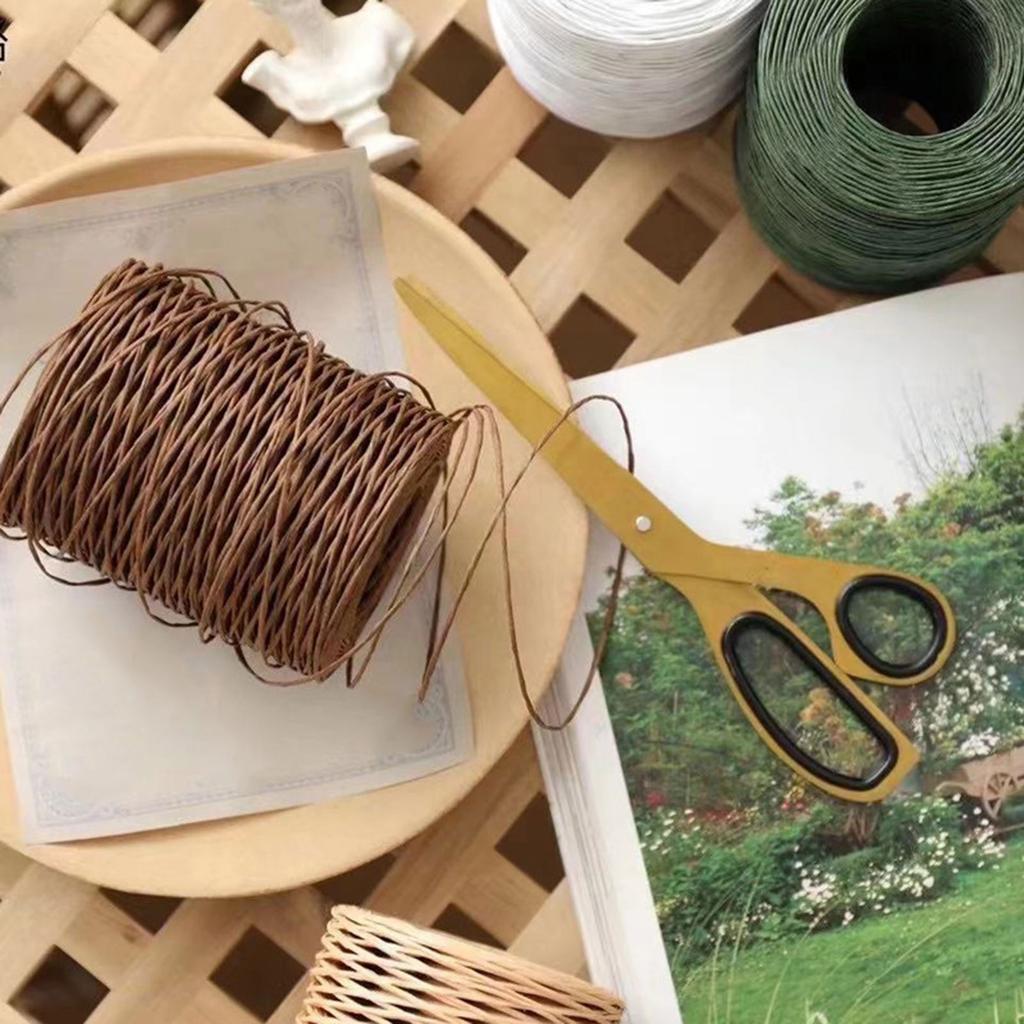 Pappersgarn DIY Papperssnöre Papperssnöre Järntråd Bindtråd Rustika Blomsterarrangemang Verktyg Perfekt för Presentinslagning