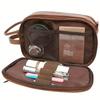 Faux Leather Toiletry Bag Large Water-resistant Bathroom Shaving Pouch Travel Grooming Organizer for Men