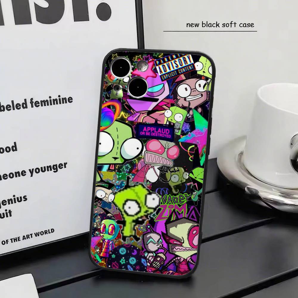 i-Invader Zim cartoon For Iphone 17 Air 16 Pro Max 15 14 13 Full Cover Anti-Shock MagSafe Cover