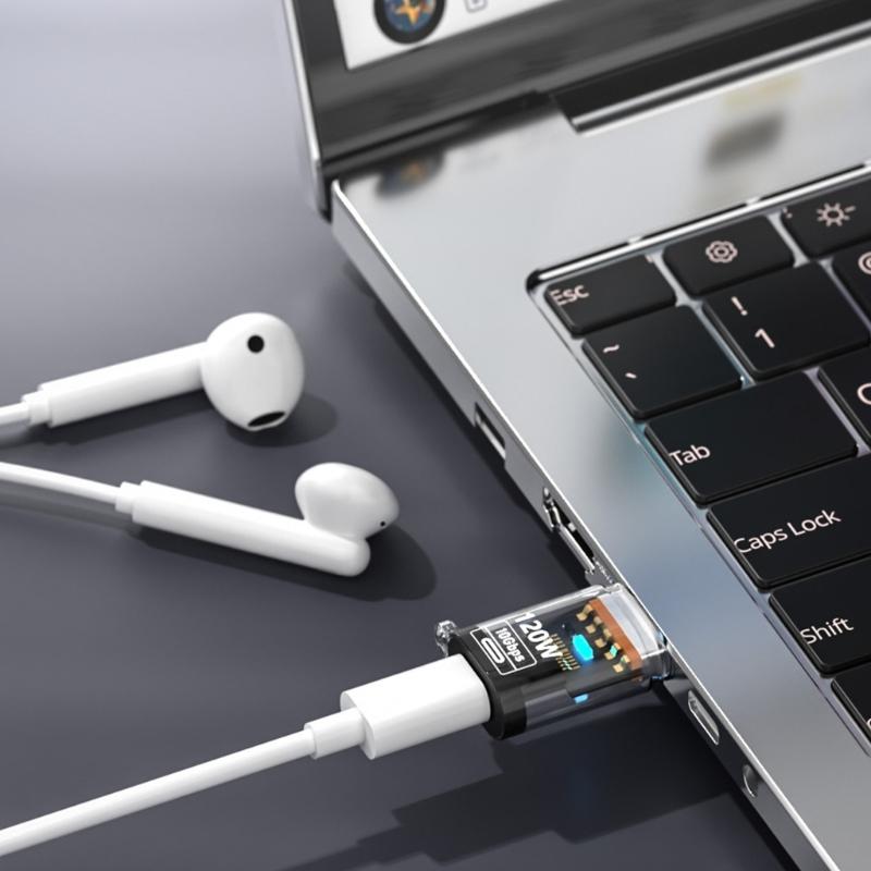 Multifunction High Speed USB to Type C Converter 120W Power Delivery 10Gbps File Transfer with Earphone Compatibilities
