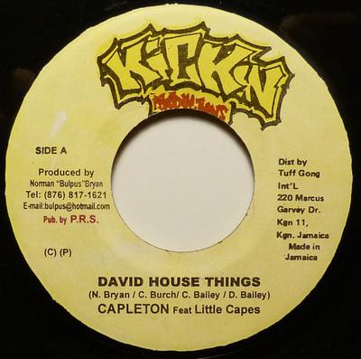7inch Record CAPLETON, LITTLE CAPES / JAH THUNDE - David House Things / Wave NONE Kickin Producti 2001 Jamaica Reggae, Ska & Dub Used