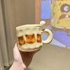 Cute Yellow Bear Mug Cute Household Water Cup with Lid Birthday High value Ceramic Cup