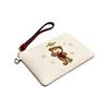 New COACH Corner Zip Pebbled Leather Wrist Bag Clutch Trumpets Women's Chalk White CE891-IMCAH