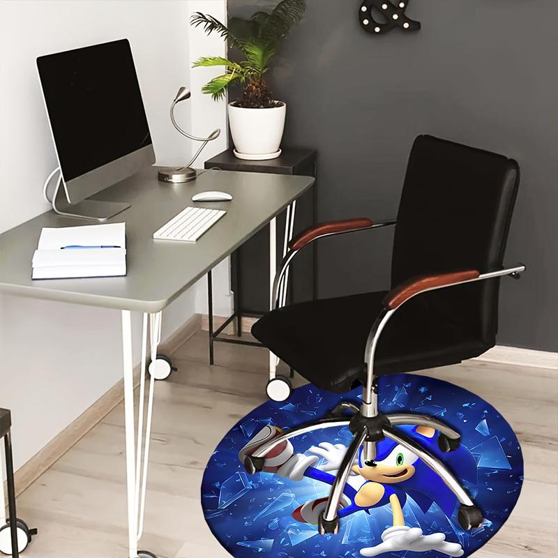 

1pc Sonic the Hedgehog breaking glass Round carpet, Made of Polyester,Perfect for Decorating Office Chairs, Living Rooms,fplt075 80cm by 80cm