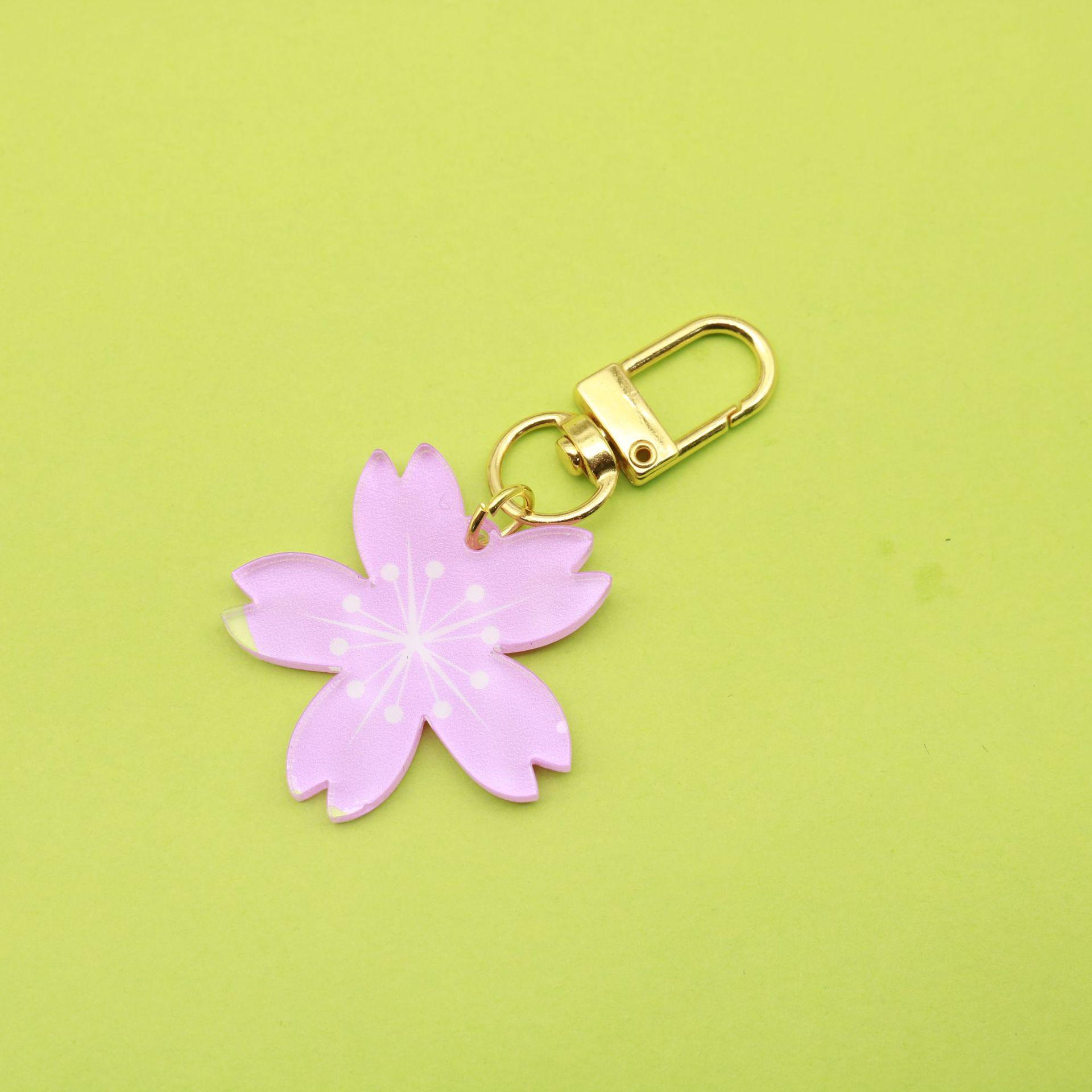 Cherry Blossom Acrylic Keychain Pendant for Backpack or Bag