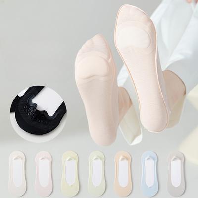 Spring and Autumn Shallow Cotton Boat Socks Female Summer Sweat Non-slip Non-drop Heel Thin Invisible Socks