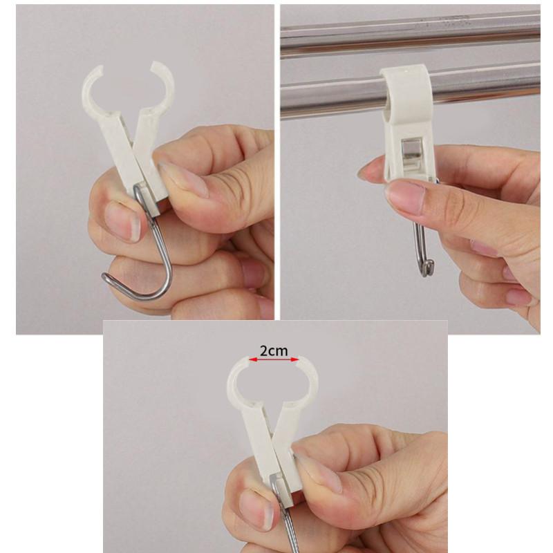 4-12pcs Tube Clamp Hook Kitchen Bathroom Multi-function Hanger Hook Clasp Towel Rack Pipe Clip Hooks Removable Clamp Towel Hooks