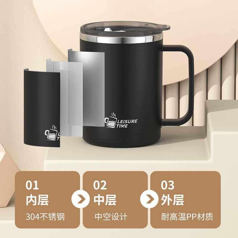 304 Stainless Steel Double-Layer Coffee Cup Milk Mouth Cup Creative Thermal Insulation Teacup Japanese Water Cup Gift