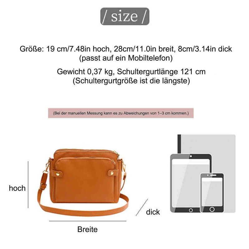 Three Layer Leather Crossbody Shoulder Bag Women's Handbag Bag Crossbody Bags