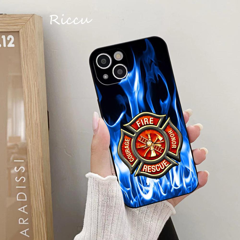 Firefighter Fire Department Fireman Phone Case FOR IPhone 14 11 12 Pro 8 7 Plus X MAX 12 MINI XR XS 13 Covers Fishing Silicone
