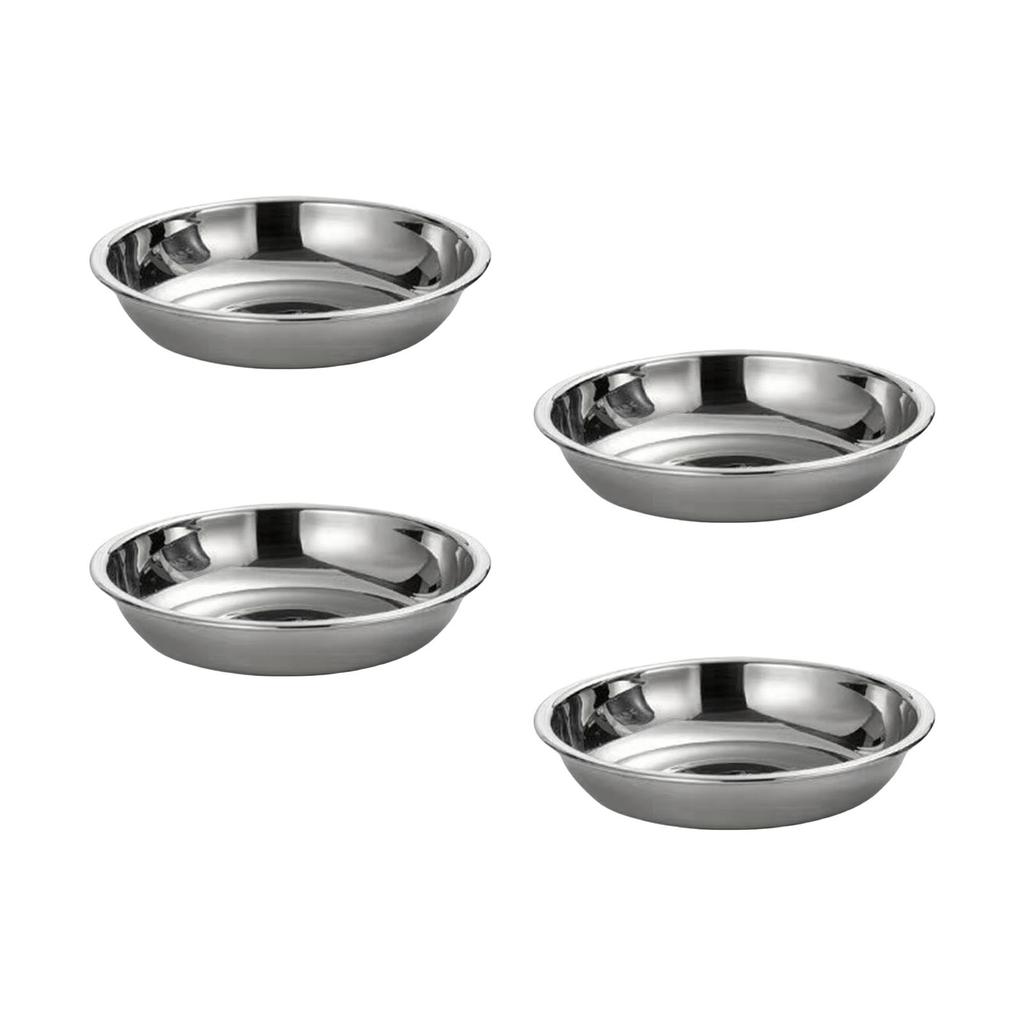 4 szt. Stal Nierdzewna Talerze Obiadowe Małe Miseczki na Sos Tacę Serwingową na Przyprawy Płaski Talerz Naczynia Serwingowe Łatwe w Użyciu