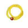 Natural Yellow Agate Double Circle Bracelet with Red Agate Luck Beads for Girls, Simple Bright Jade Style