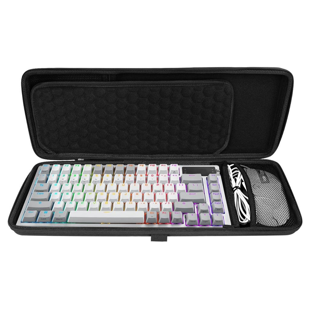 Linkidea Hard Travel Case Compact Keyboard and Mouse Computer 84 Key Keyboard Carrying Case Protective Storage Box Compatible with ASUS ROG Azoth 75%