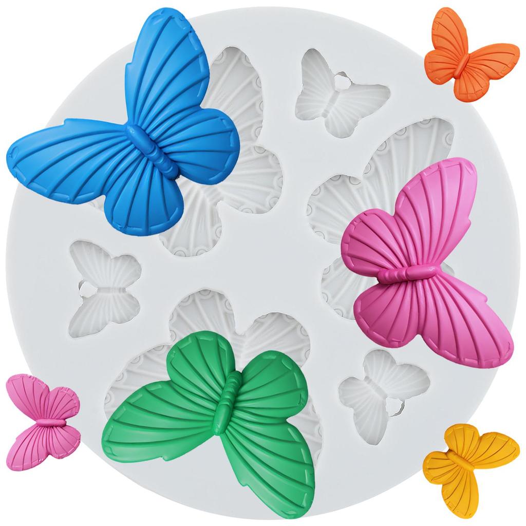 Butterfly Silicone Molds Butterfly Fondant Mold Relief Flower Mold Cake Decorating Tools Cupcake Topper Candy Chocolate Gumpaste Mold