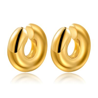 Premium Edelstahl Hohl-Ohrclips Retro-Stil Leichter Luxus Damen Einfache Titanstahl-Ohrringe Ohrringe
