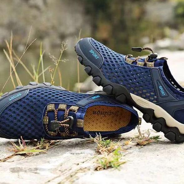 Men's Summer Breathable Sports Casual Shoes Soft Sole Non Slip Sports Flat Single Shoes Lightweight Sneakers