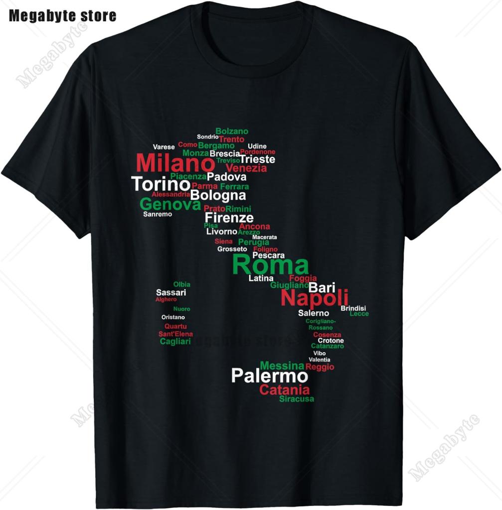 Italia TShirt Italy Flag Coat of Arms Tee Shirt Repubblica Italiana Italian Heritage Vintage T Shirt Guys Streetwear Crew Neck