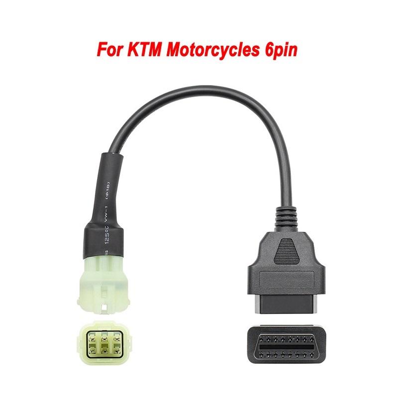 OBD2 Connector For KTM Motorcycle Motobike For KTM 6 Pin To 16 Pin Adapter For OBD2 Diagnostic Tools Moto OBD 2 Extension Cable