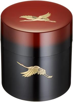 Nakatani Brothers Company Yamanaka Lacquerware Tea Gradient Sunset Crane Caddy, Dawn, Design, 33-4818