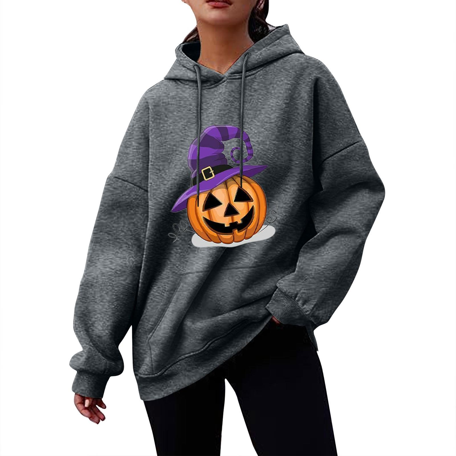 Женский осенне-зимний пуловер с принтом на Хэллоуин — фото 4