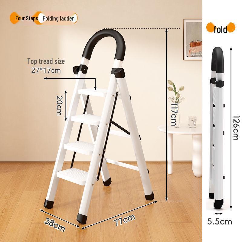 Portable Folding A-Frame Telescopic Ladder - Lightweight, Multi-Functional & Indoor-Safe