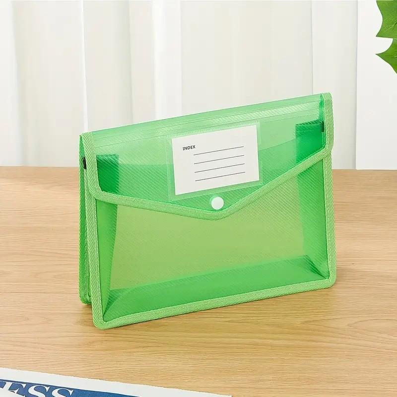 A4 Průhledná taška na dokumenty s patentním zapínáním, vodotěsná - Černá složka na dokumenty