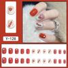 Short Press-On Nails Set Ins Style Fake Full Cover Acrylic Nail Tips Women Daily Wear