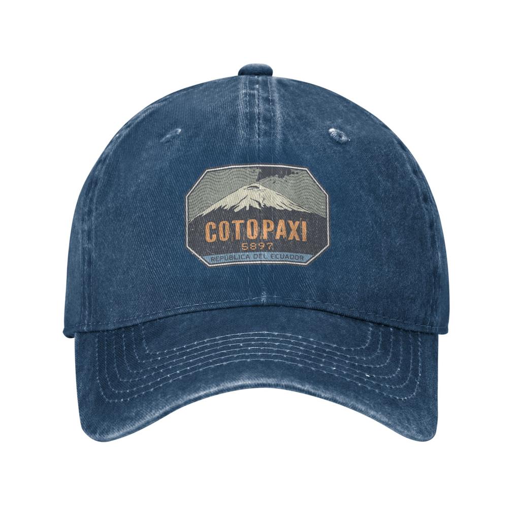 Cotopaxi Volcano Ecuador Highend Retro Cowboy Washed Baseball Caps For Unisex Denim Sunscreen Hats FeUnisex Camping Peaked Cap