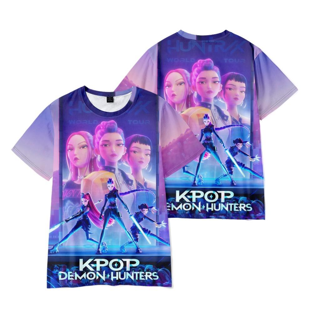20 Colors KPop Demon Hunters Merch 2025 Tee T-shirt Merch Men Short Sleeve Tee Unisex Tops Clothes Causal Female Y2K Tops