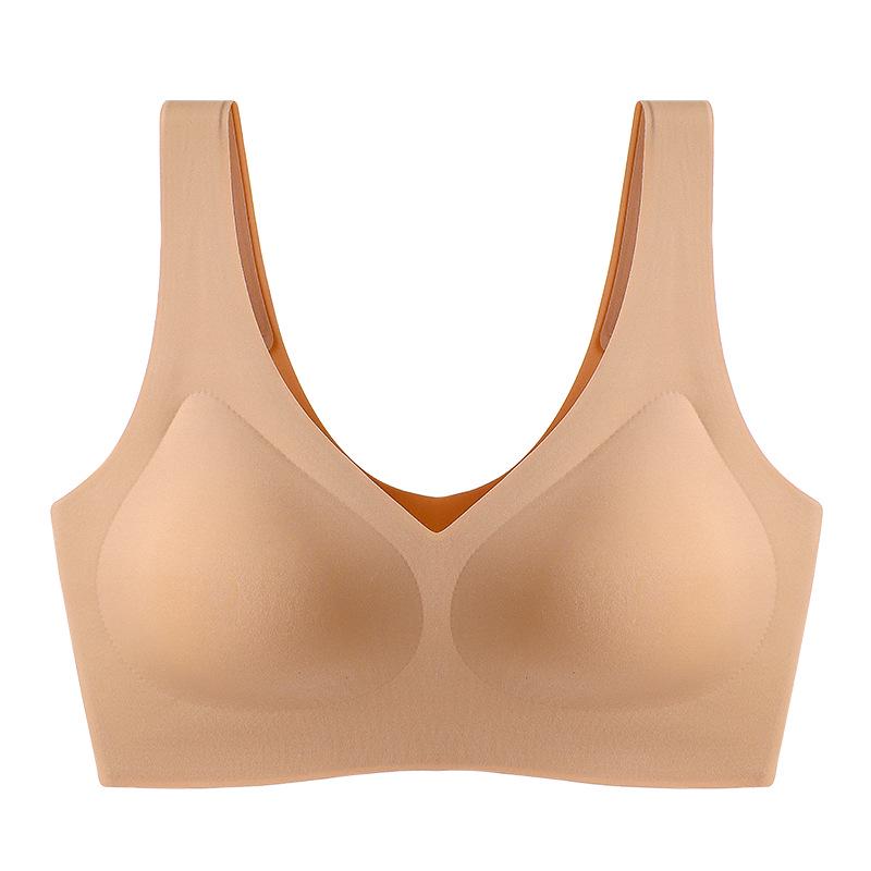 "Seamless V-Neck Vest for Women with Large Busts and Comfortable U-Back Bras"