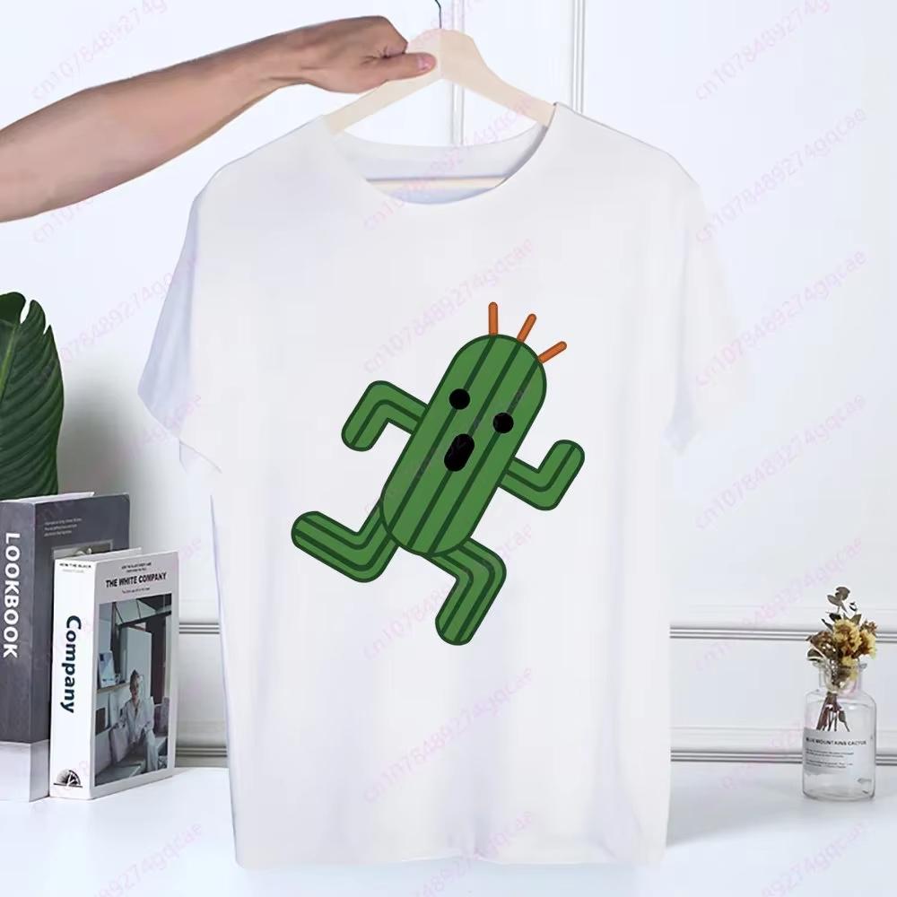 Final Fantasy Anime Shinra Schulmädchen T-Shirt Sommermode Herren T-Shirt Lässig Weiß Lustiger Cartoon-Druck Hip Hop Oberteile T-Shirt