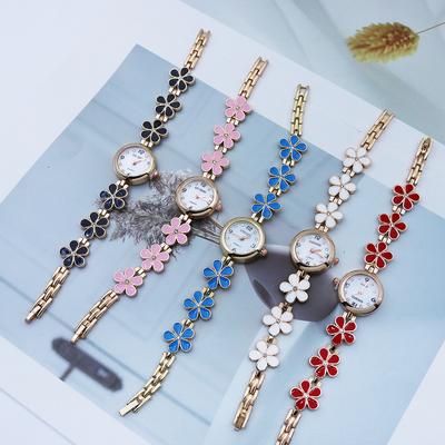 Fashion Small Watches Women  Luxury Rhinestone Flower Bracelet Stainless Steel Watchband Dress Female Clock Relogio Feminino
