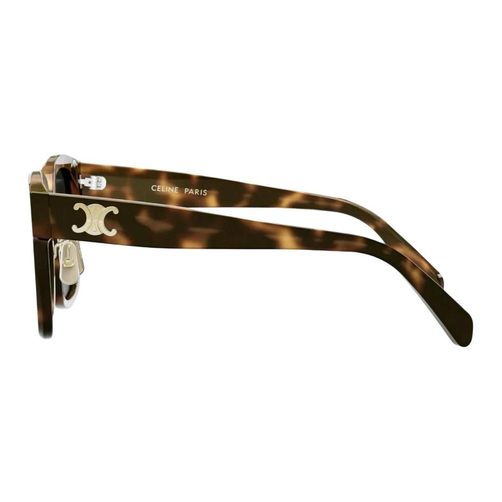 Celine Logo Acetate Irregular Sunglasses Unisex Sunglasses Tortoise CL40222F-5553A
