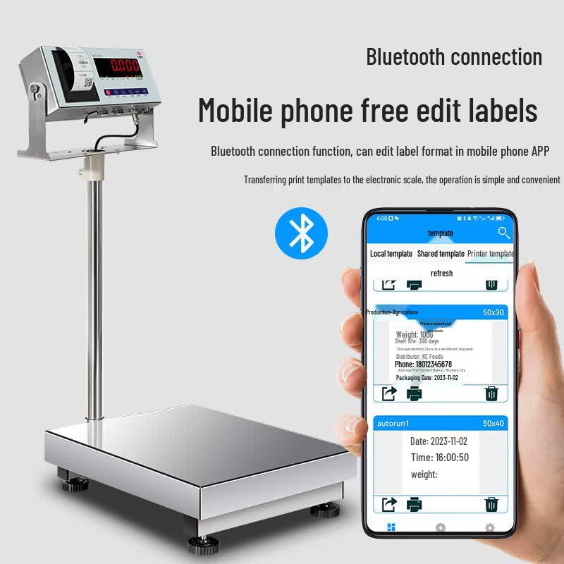 Hochoice 100KG Commercial Bluetooth Printing Scale (CN version)