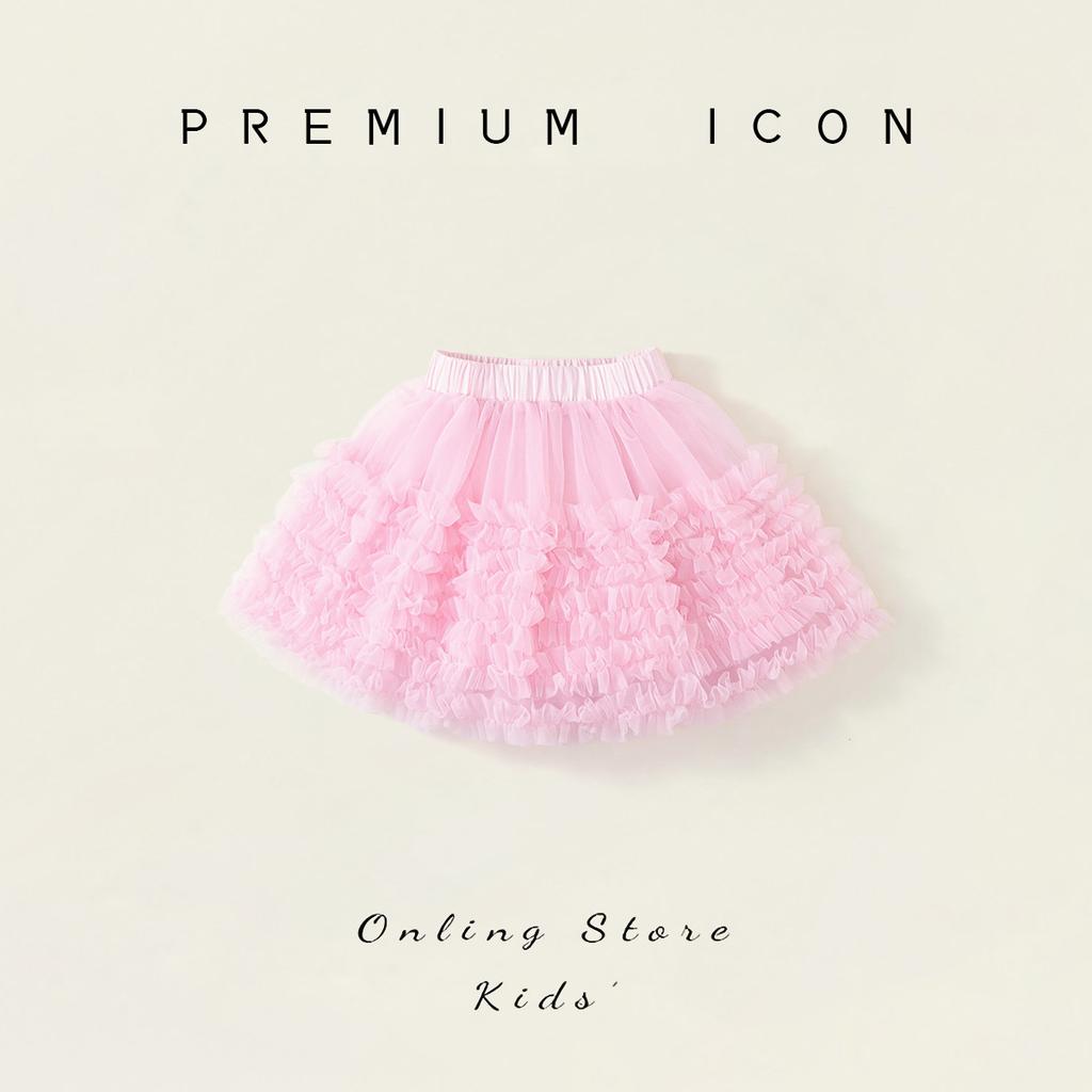 Mädchen Mesh TUTU Rock 2025 Sommer neu Kinder süße Prinzessin flauschiger Kuchenrock