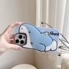 For iPhone 15 Pro Silicone Case Cute Shark Design Shockproof Phone Back Cover