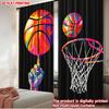 2D Flat Printing 2pcs Drapes Colorful Basketball Digital Printed Polyester Drapes Birthday Party for Indoor Celebrations for