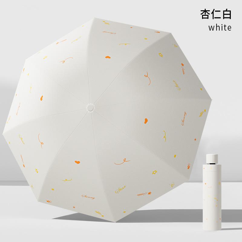 Three-fold Outdoor Parasol UV-proof Female Simple Flower Umbrella Thickened Vinyl Umbrella for Both Weather and Rain
