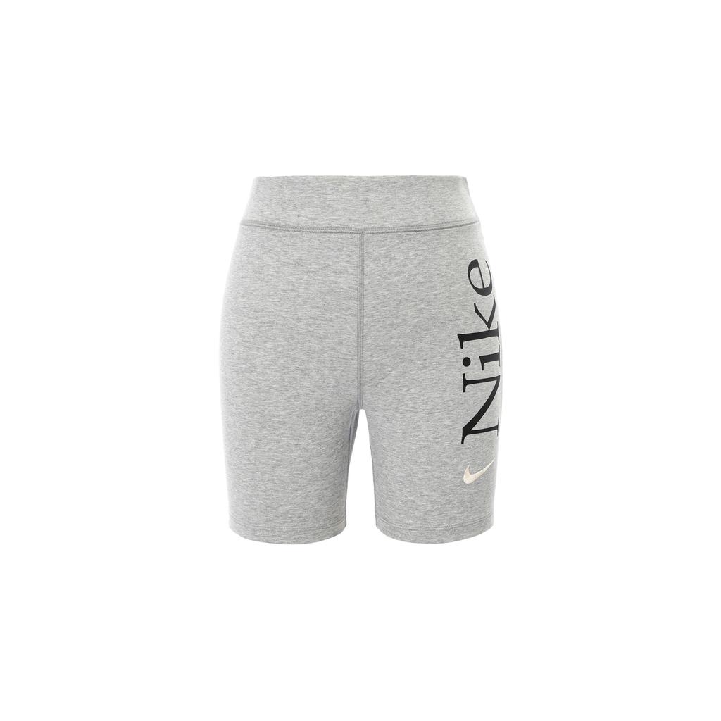 Nike Sportswear Classics Letter Print High Waist Cycling Casual Sports Shorts Women Shorts Gray FN3638-063