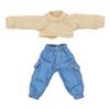 Niannyyhouse Roupas para Boneca Obitsu 11cm, Colete de Manga Longa, Calças com Bolso, Roupas de Boneca, Vestido para Boneca BJD 112 (Bege)
