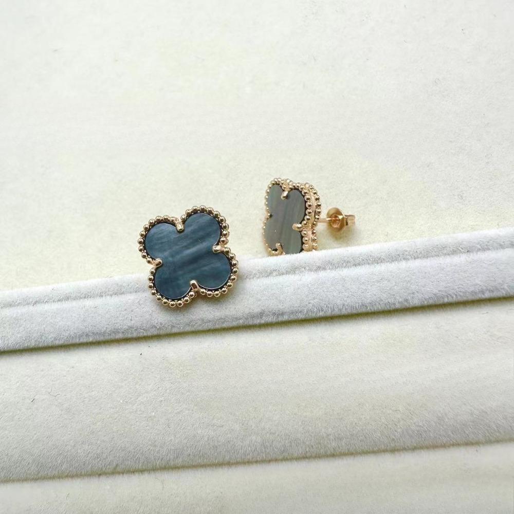 High-End Klassische Vierblattklee-Ohrringe für Damen, Roter Chalcedon High-End Damenohrringe