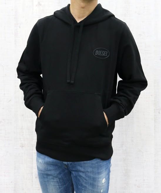 Diesel Sweatshirt Hoodie D LOG A15084RIAJH 900 Black S Men's S-GINN-HOOD-OVAE-NEW