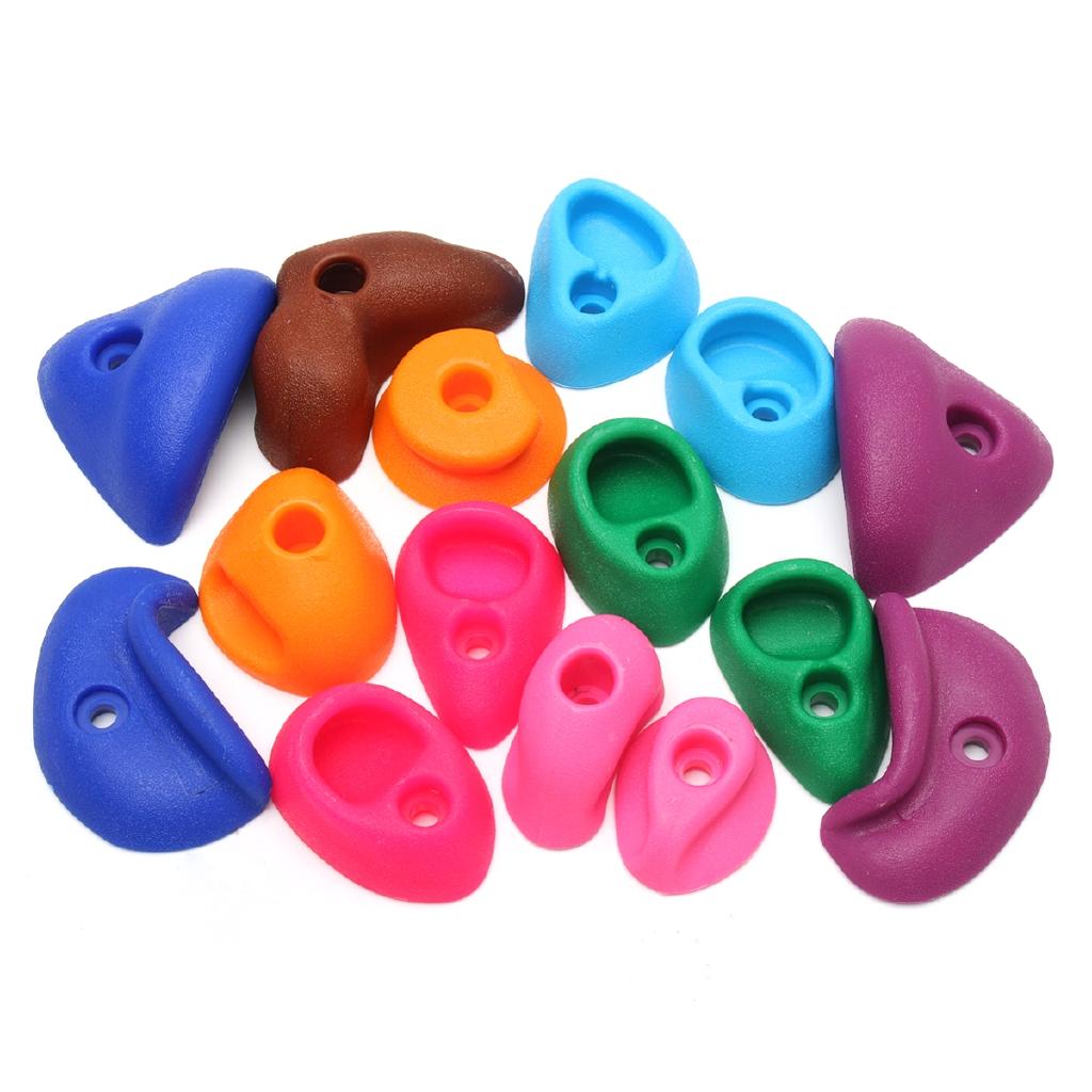 32Pcs Children's Climbing Wall Plastic Stones Holds Hand Feet Starter Rock Holder+Screws