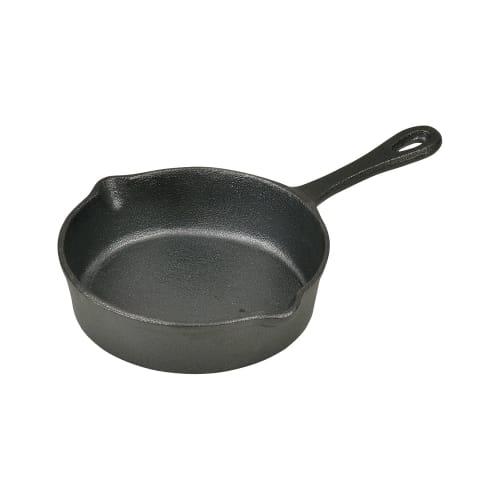 PEARL METAL HB-6208 13cm Cast Iron Skillet, Induction and Oven Compatible, Sprout Design