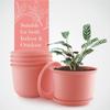 10 Inch Plastic Round Flower Pots with Tray for Home, Terrace, Garden Etc | Pack of 05 | Pink Color | for Home Indoor & Outdoor Gardening Plants