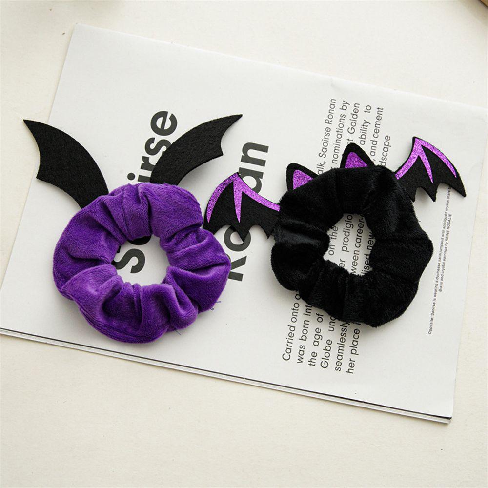 Bat Festival Hair Accessories Flannel Scrunchies Women Hair Rope Elastic Hair Bands Ponytail Holder