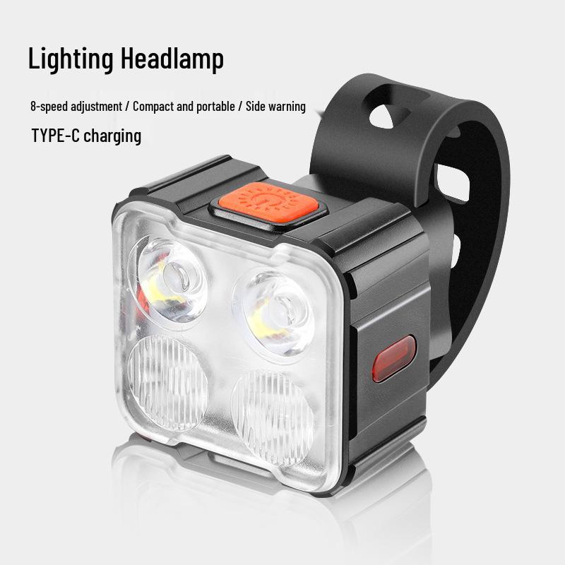 Rechargeable High-Beam Bike Light Set: Front Flashlight & Rear Taillight for Night Cycling