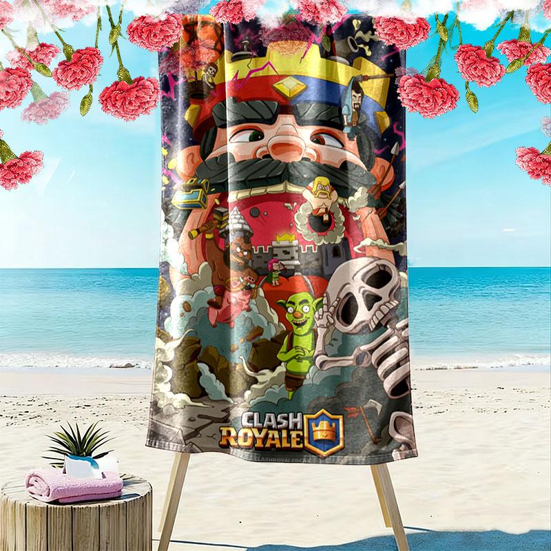CR Print Beach Towel, Large Soft Quick Dry Towel for Beach Camping Swimming