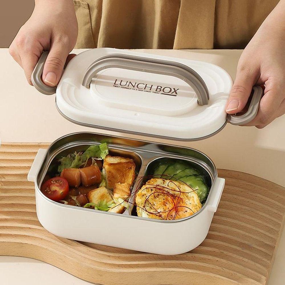 Large Capacity Stainless Steel Lunch Box Insulated Divided Food Storage Container  for Home